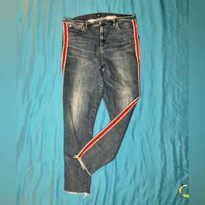 Gap True Skinny Denim with red & white ribbon detail